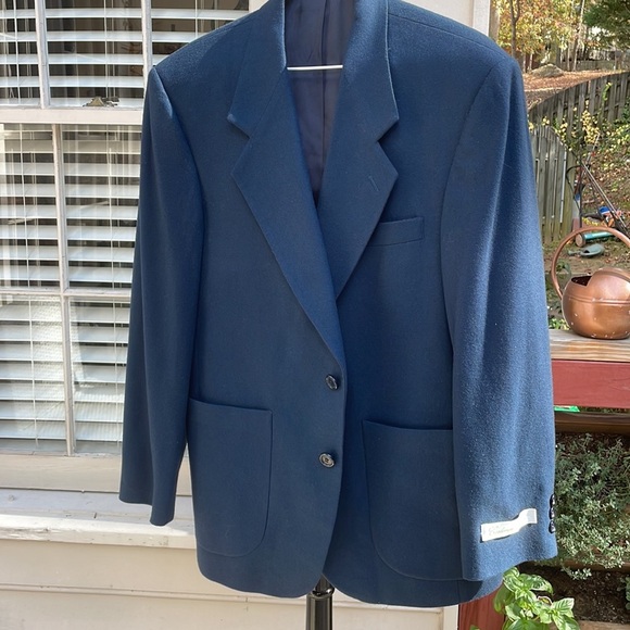 NWT-Men's Cobalt Blue Cashmere Blend Blazer/Jacket Size 40S - Picture 1 of 10